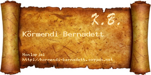 Körmendi Bernadett névjegykártya